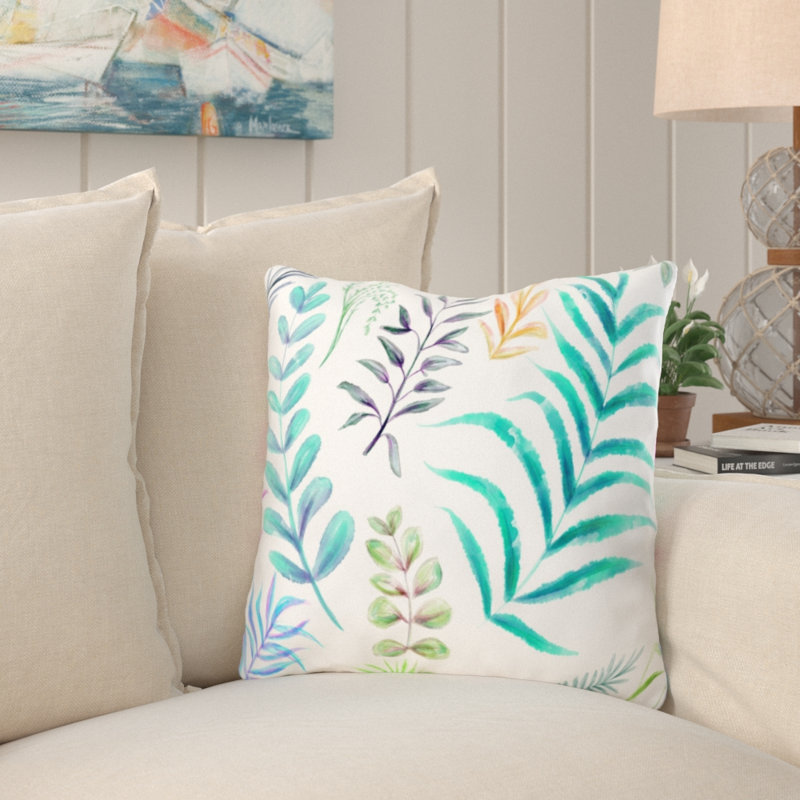 Coussin décoratif aquarelle Miranda, Microsuède, Intérieur