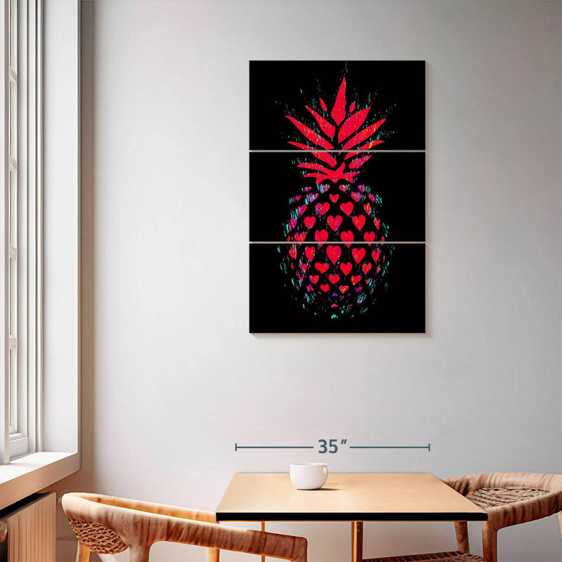 Yarlin Heart Dotted Pineapple, 57" H x 36" W