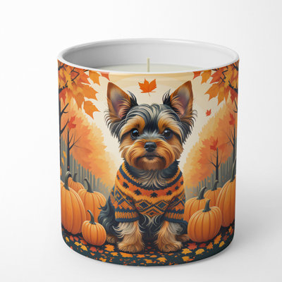 Caroline's Treasures Pumpkin Spice Scented Tumbler Candle With Ceramic Holder In Multi Color