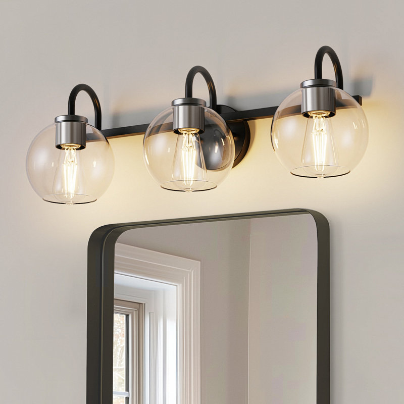 Meuble-lavabo moderne 3 lumières noir Choi Sleek
