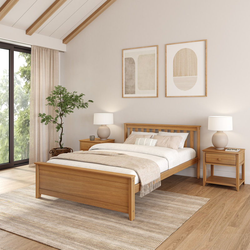 Lit en bois massif Rosenthal, Grand, Pécan