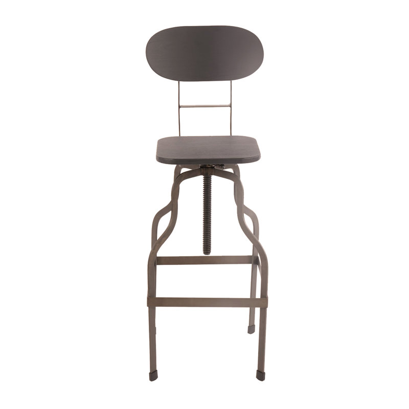 Tabouret industriel polyvalent en métal et en bois pour divers environnements