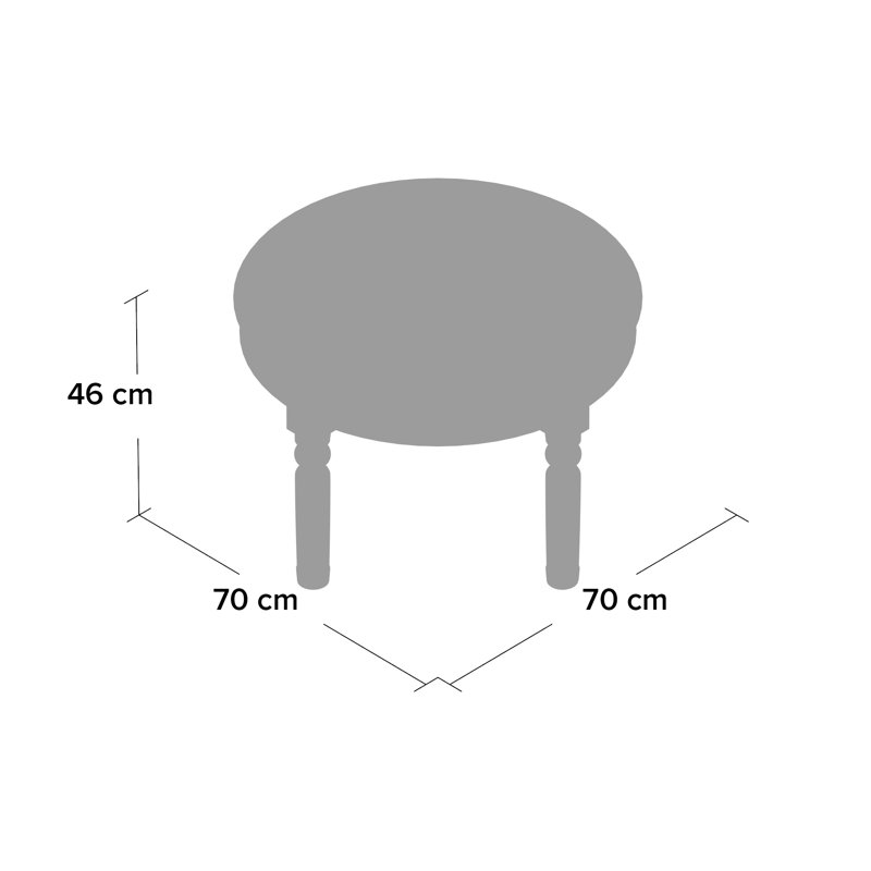 Indian Four Leg Coffee Table, 46cm H x 70cm W x 70cm D