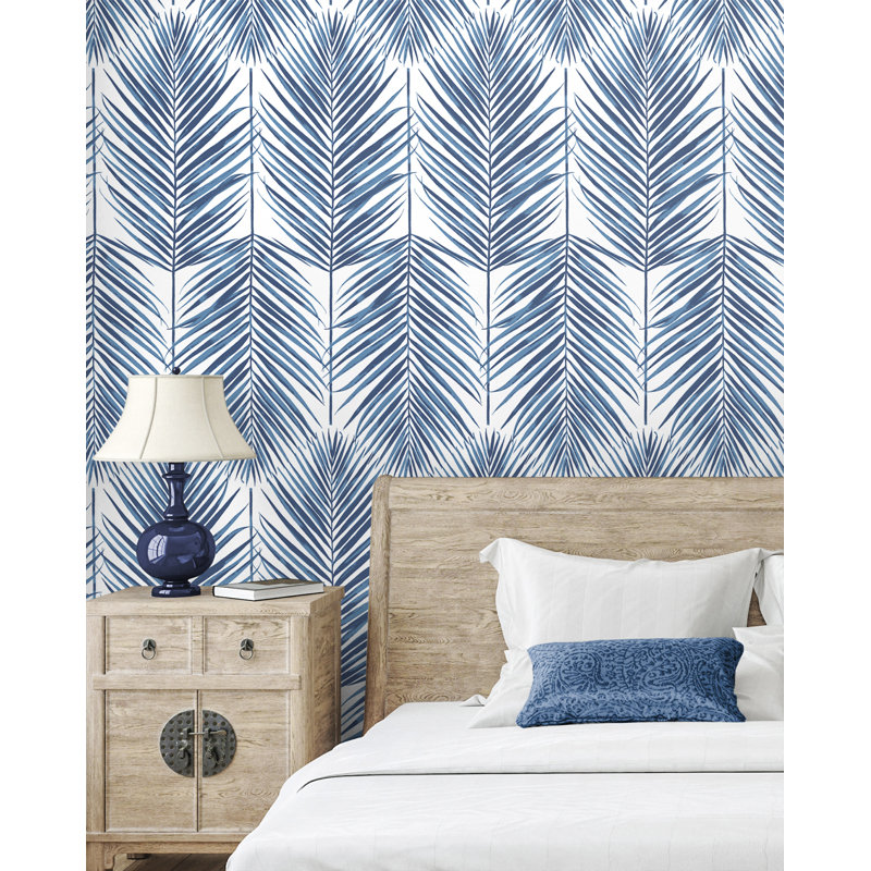 Rouleau de papier peint L 18 pi x l 20,5 po Wyndham, Bleu côtier, L 18 po x l 20,5 po