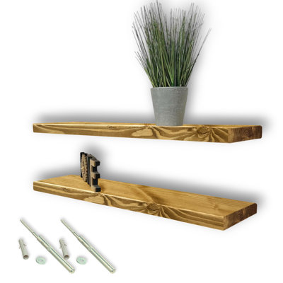 Asheboro 2 Piece Wood Floating Shelf
