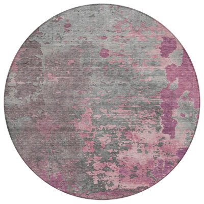 Machine Washable Indoor/Outdoor Cinead ACN1702 Blush Rug