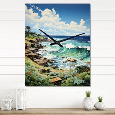 Coastalocean Coastal Symphony Pastoral II - Nautical & Beach Modern Wall Clock