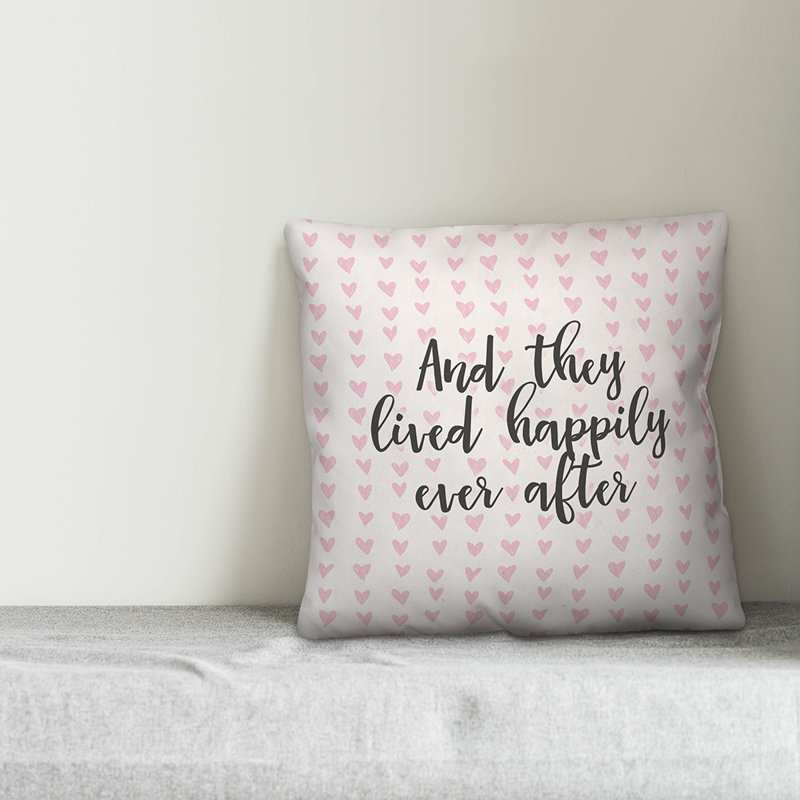  Coussin décoratif And And Lives Happily Ever After In Hearts, Housse de coussin