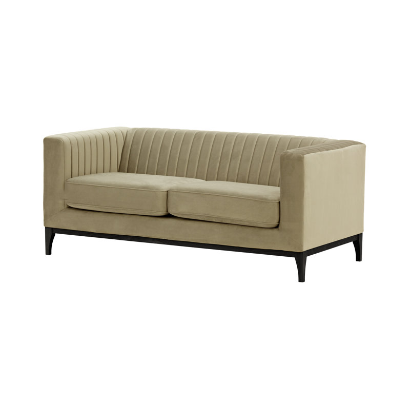 Buie Velvet Sofa, Beige, Black