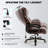 800lbs Big And Tall Office Chair, Ergonomic Executive Chair With Reclining Backrest, Spring Cushion Seat, Lumbar Support & Ergonomic Armrests For Office And Conference Room-722432319