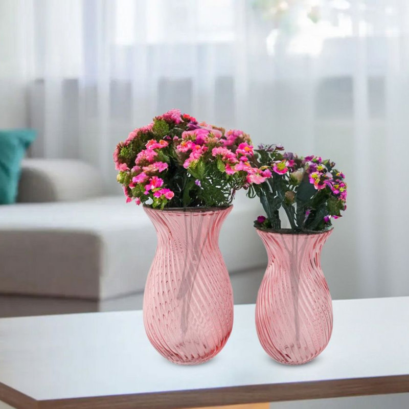 Vase de table en verre Devarion, Rose