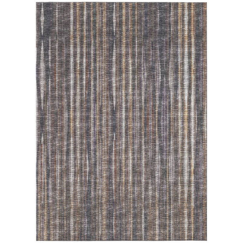 Haruko Washable Striped Indoor / Outdoor Rug, Rectangle 10' x 14'