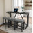 Bar Table Set With Power Outlet, Bar Table And Chairs Set, 4 Piece Dining Table Set, Industrial Breakfast Table Set, For Living Room, Dining Room-1297745343