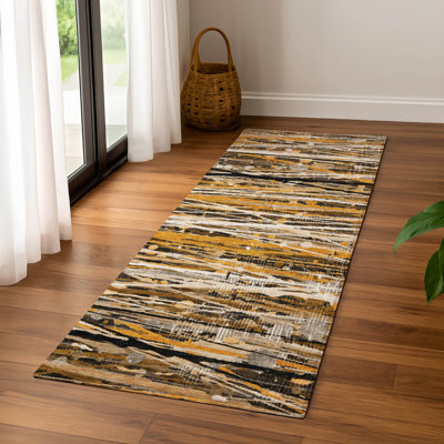 Premium Machine Washable Mayfield AMF2126 Striped Rug