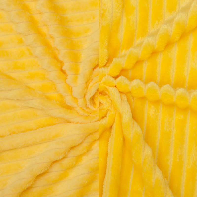 Couverture douce et légère en flanelle rayée, Jaune