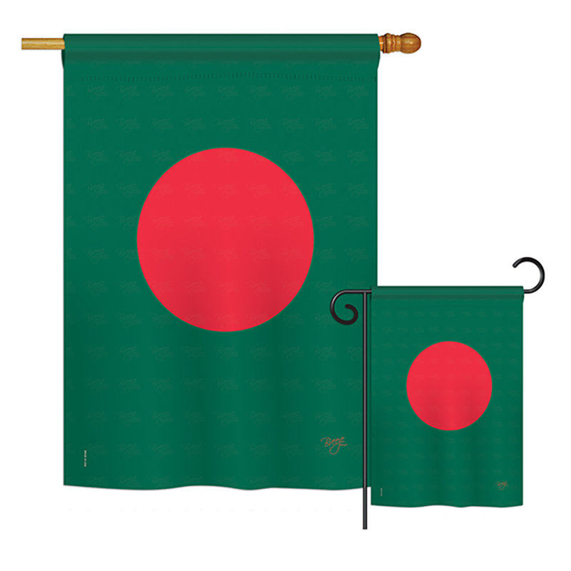Drapeau de polyester vertical décoratif à 2 côtés bangladesh of the world
