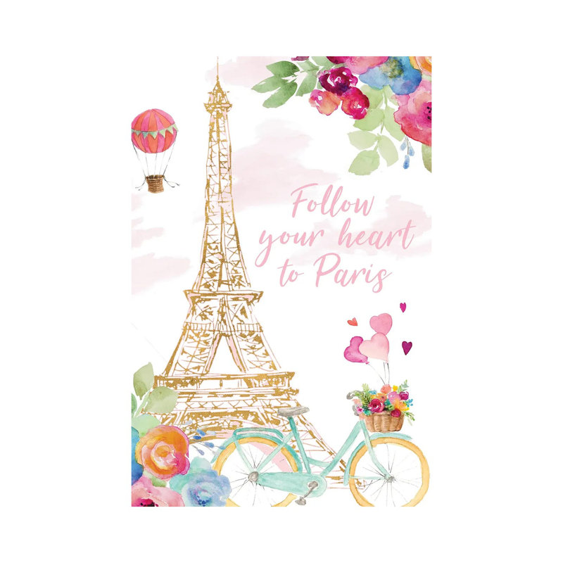 «Paris Bike Ride» par Lanie Loreth - Giclée sur toile tendue avec châssis, H 40 po x l 26 po x P 1,5 po