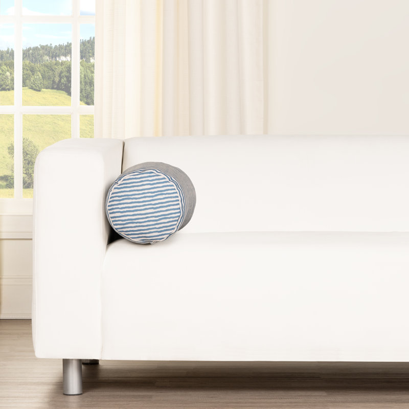 Coussin décoratif à rayures cinétiques, Bleu, 21" x 8" Bolster, Polyfill
