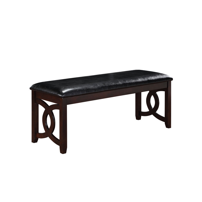 Ziemer Polyester Blend Upholstered Bench, Ebony/Black