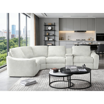 Luxurious 5-Piece Electric Power Reclining Sectional Sofa With Hidden Storage & Wireless Charging