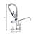 Commercial Sink Faucet Pre-Rinse Deck Mounted - 21" Tall, 8 Inch Center, 10" Add-On Spout, Coiled Spring Spray, Ceramic Filler, Brass Construction, , Modern Kitchen For Use Height, 8" Swing Finish