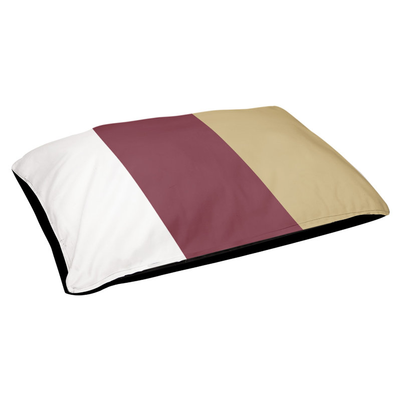 Coussin d'extérieur pour chien Florida Tribe, Très grand (l 50 po x P 40 po x H 7 po), Blanc / grenat / doré