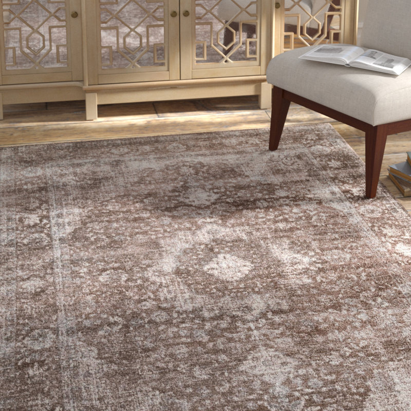 Tapis brun / blanc Jeffry, Rectangle 4 pi x 6 pi