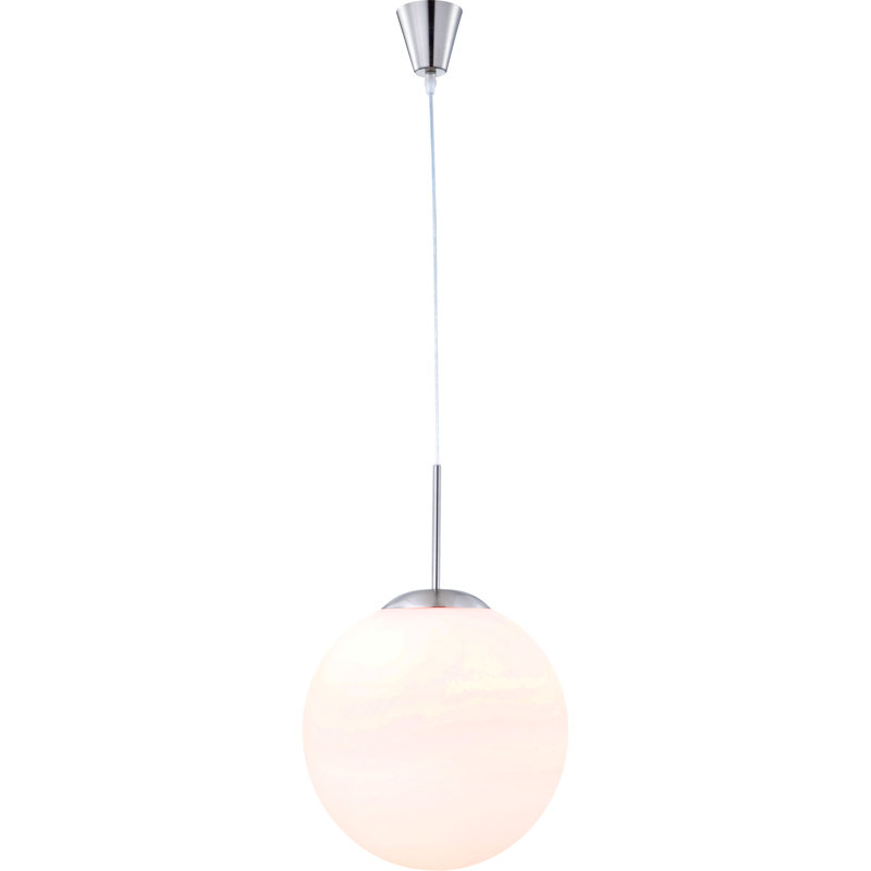 Nixa 1 - Light Matt Brushed Nickel Sphere Pendant, 32.5cm H x 30cm x 30cm D