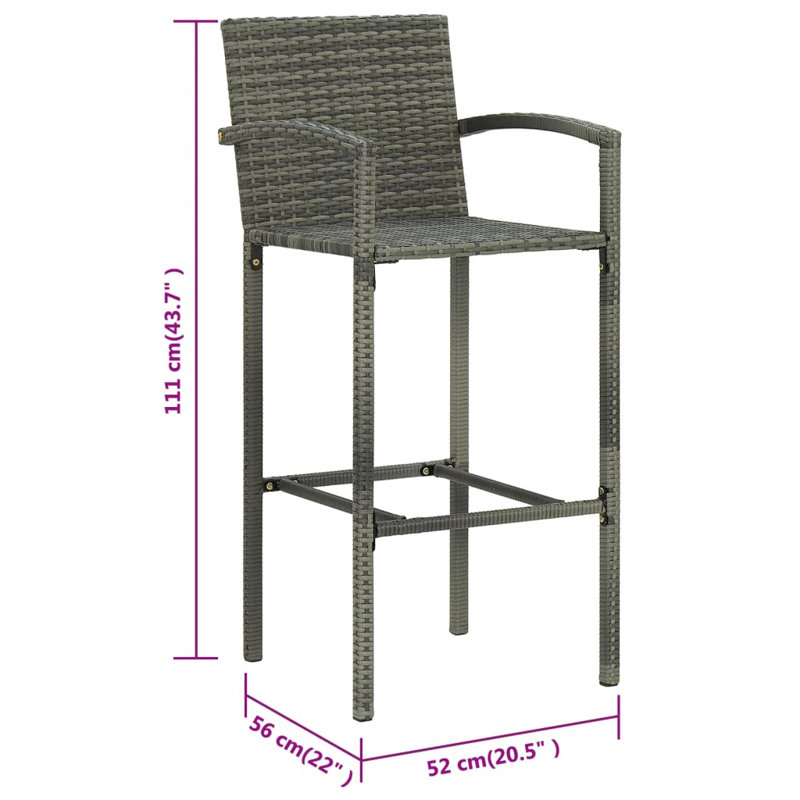 Counter Stool, Gray, 4