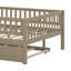 Lit de jour double en bois avec couchette et garde-corps