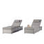 Chaise longue d'extérieur avec coussin - réglable pour 2 chaises longues au bord de la piscine et fonction pliable-614097378