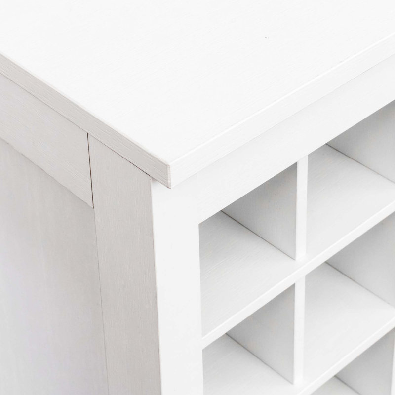 Bar à vin brun modulaire couleur noyer 32, Blanc