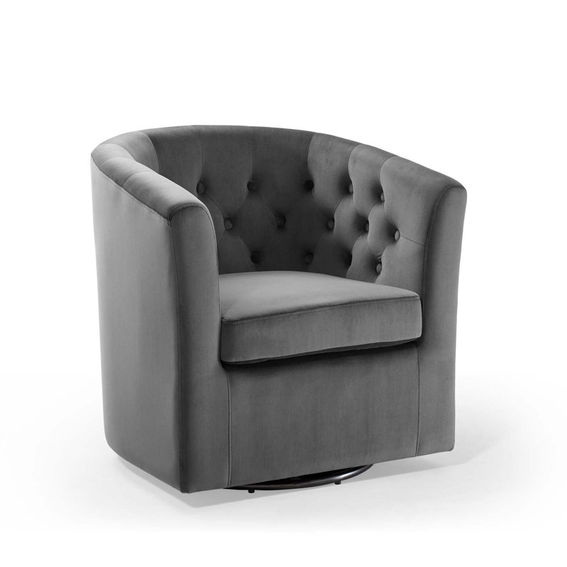 Fauteuil pivotant en velours Performance Prospect, Velours gris anthracite