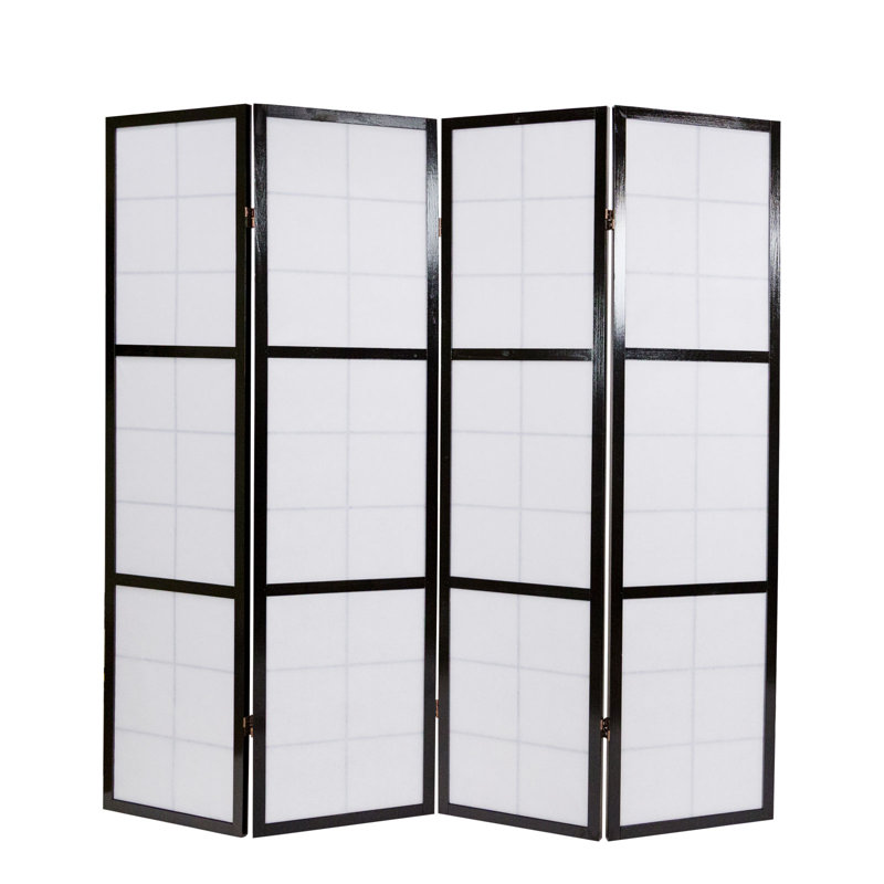 Bastian Room Divider, Black, 4 Panels