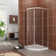 37.5-38" W x 72" H Semi-Frameless Round Shower Enclosure