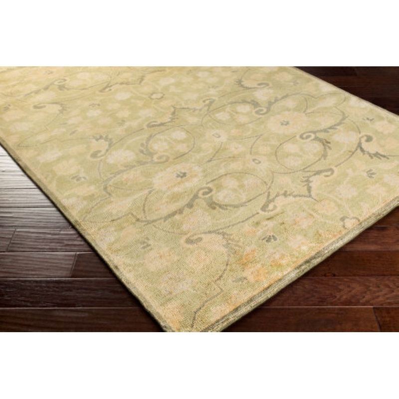 Tapis beige en laine noué à la main Bayles, Rectangle 3 pi 9 po x 5 pi 9 po