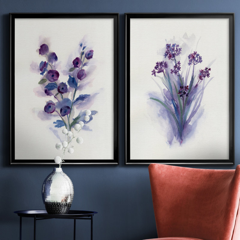 «Pretty in Purple I», ensemble de 2 reproductions d'art, Pas de tapis, H 31,5 po x l 47 po x P 1,5 po
