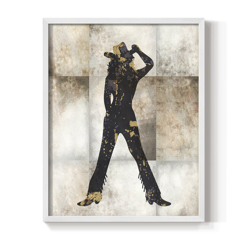 Cowgirl II, reproduction encadrée - bois massif, H 11 po x l 9 po, Blanc