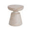 Table d'appoint piédestal en béton avec plateau en demi-sphère Travertine-129686481-129686480