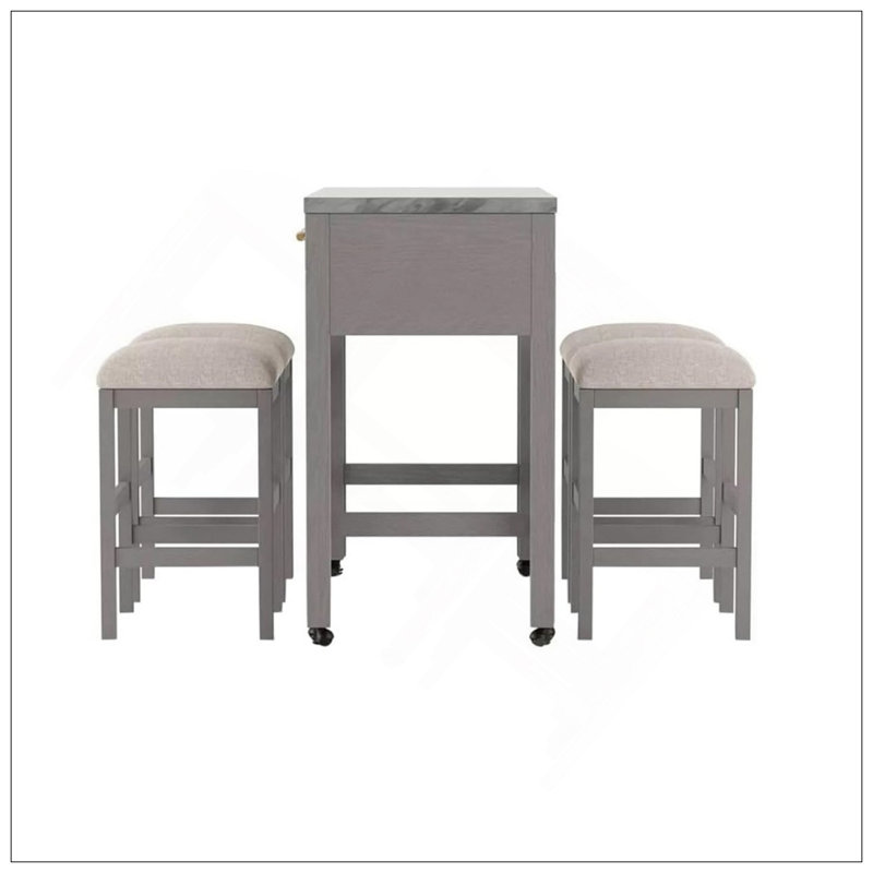 Ensemble de salle à manger 5 pièces Rustic, 5 pièces: table, 4 chaises