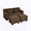 Canapé 2 places avec 2 repose-pieds, coussins de siège épais et confortables pour le salon-133328999