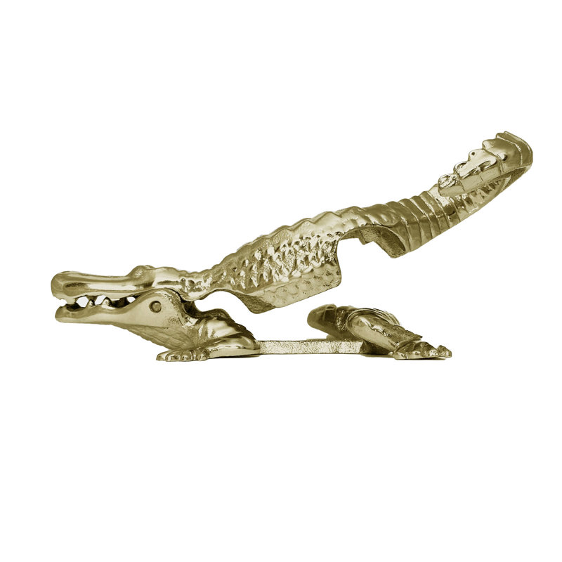 Heurtoir de porte en alligator, Laiton, 5,25 po x 2,5 po x 1 po