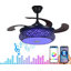 Ventilateur de plafond intelligent Bluetooth RVB avec lumière et télécommande-1334490966