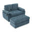 Chaise longue en chenille rembourrée avec dossier réglable, port USB, support pour téléphone et repose-pieds-125006238