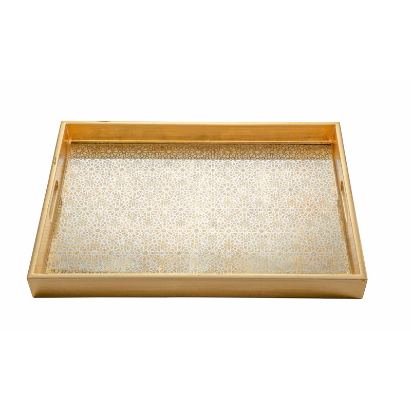 Sparkle Escape Glass Mirror Tray, Gold