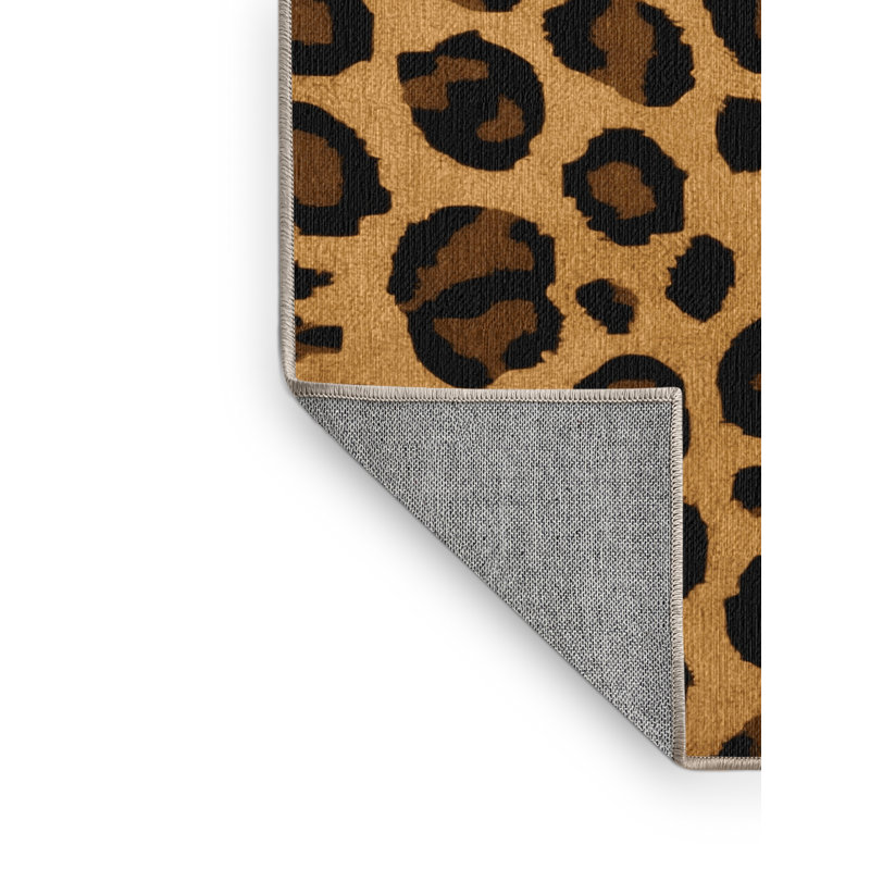 Washable King Cheetah Big Cats Area Rug, Round 8'