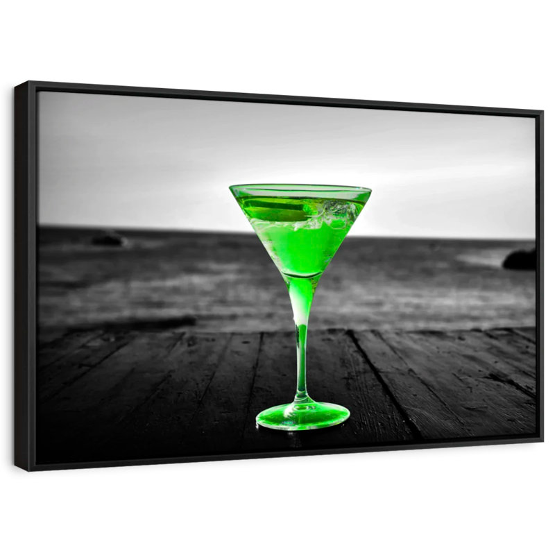 Pop Green Martini, reproduction sur toile, H 9 po x l 13 po