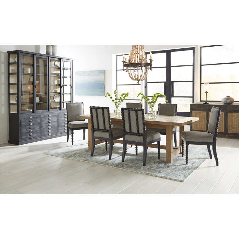 Sara Upholstered Dining Chair, Gray, Black