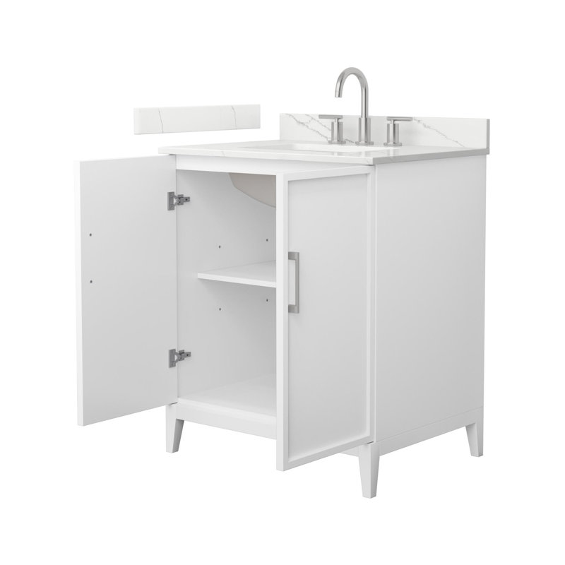 Elan 30'' W Vanity, White, 8" Center, Brushed Nickel