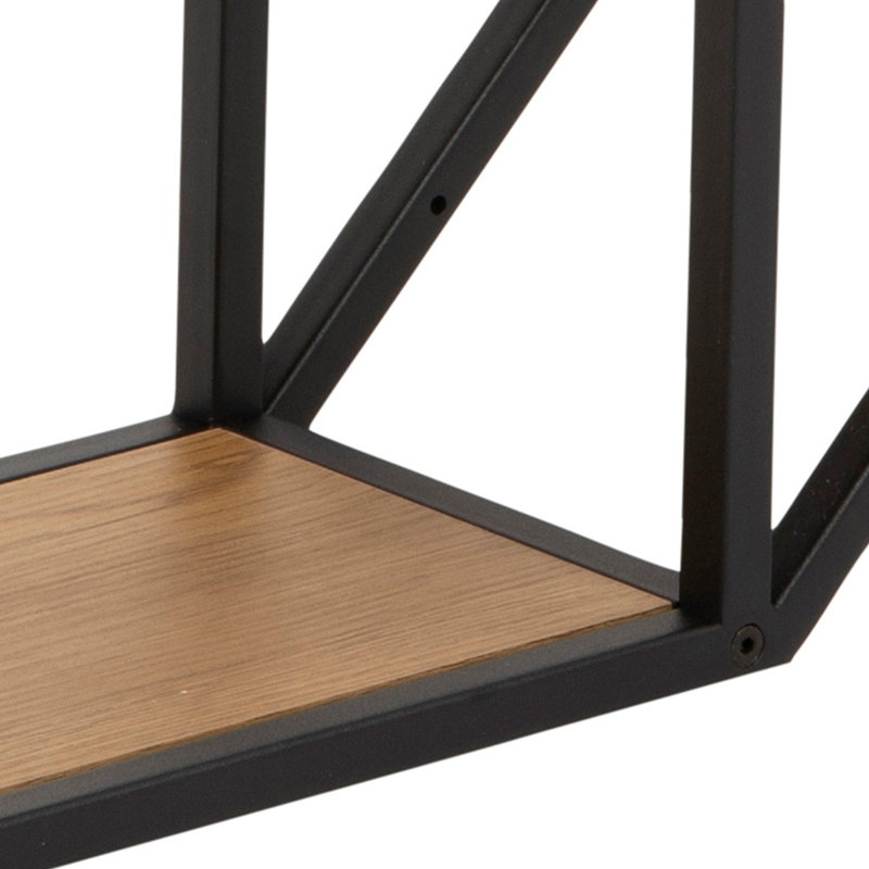 Sobel 4 Piece Octagon Bracket Shelf, Brown